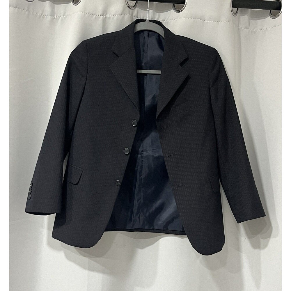 The Calvin Clothing Company Boys Size 16 Pinstripe Blazer Wool Blend Suit Jacket